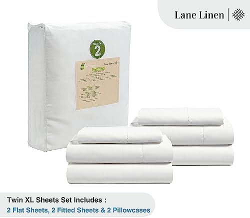 LANE LINEN Twin XL Sheet Set 100% Organic Cotton Soft 6pc Percale - Image 2