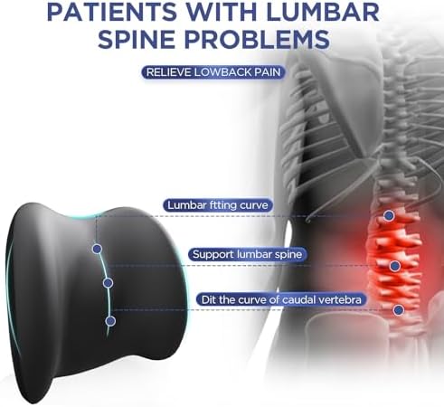 Cooling Lumbar Support Pillow for Office Chair, Memory Foam Car Back Cushion - Image 3