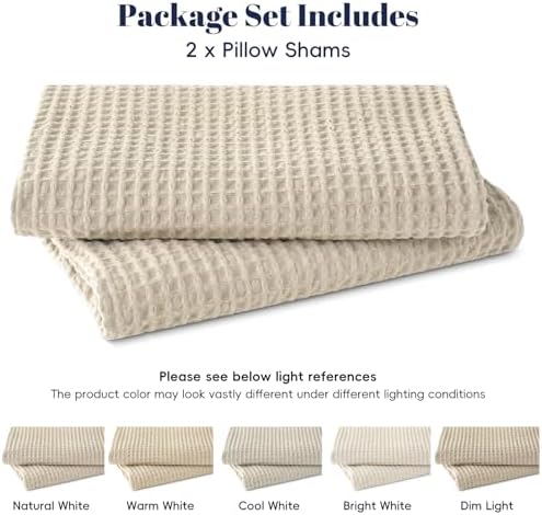 PHF Cotton Waffle Euro Shams 26" x 26", No Insert - Image 6
