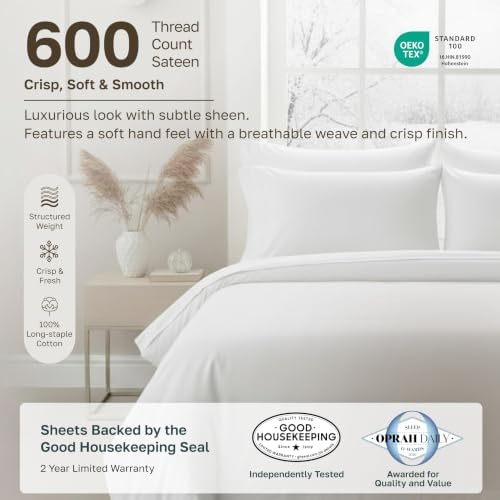 California Design Den Luxury 600 Thread Count Twin Bed Sheets - Image 2
