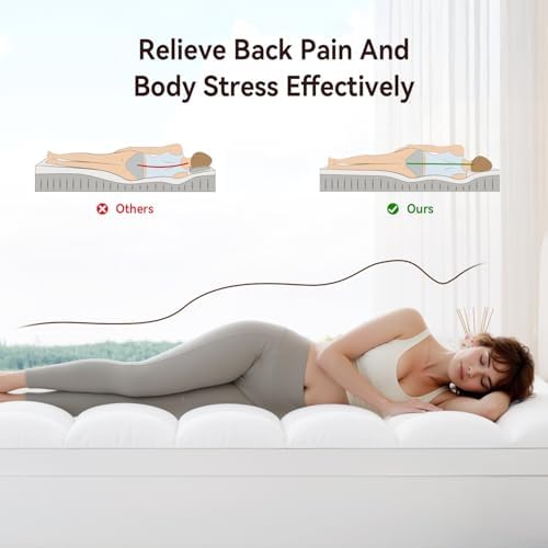 ABENE Twin XL Mattress Topper, Thick Pillow Top Pad, Dorm Room Essentials - Image 3