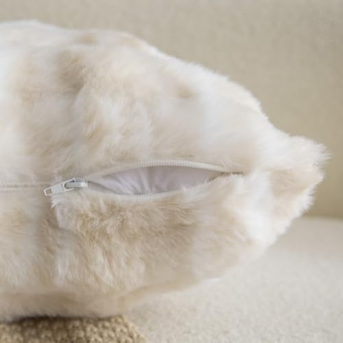 MADIZZ Pack of 2 Thick Plush Faux Wool Throw Pillow Covers Soft Boho Throw - Image 3