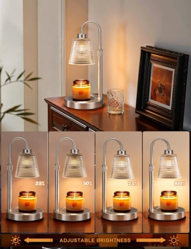 Satin Nickel Candle Warmer Lamp with Timer Home Decor Gifts for Women - Image 3