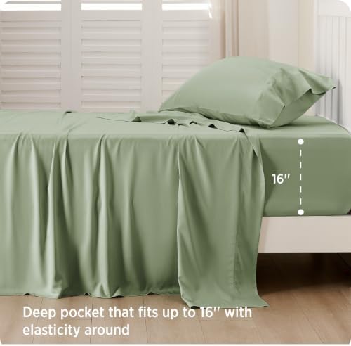 Bedsure PureWoven 100% Rayon Derived from Bamboo, Twin Bed Sheets, 3 Pieces - Image 3