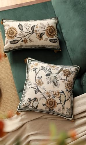 ISAENNE Vintage Elegant Linen Square Throw Pillow Cover - Image 7