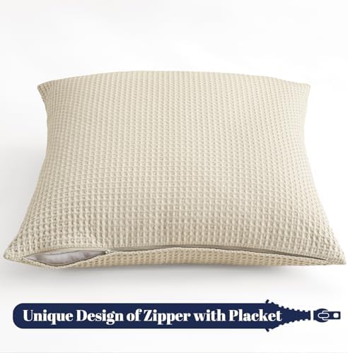 PHF Cotton Waffle Throw Pillow Covers 24" x 24", No Insert - Image 5