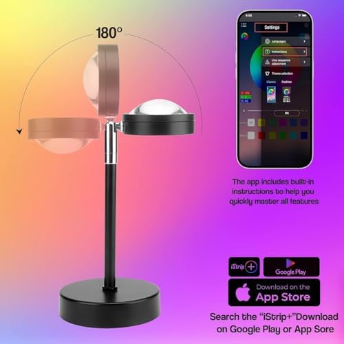 Sunset Lamp Projection, Sunset Night Light Rainbow Projector 180° 16 Color Changing 4 Modes, Vlog, Photography, Decorative, Party Decor, Gift for Women(16 Color) (red) (red) - Image 6