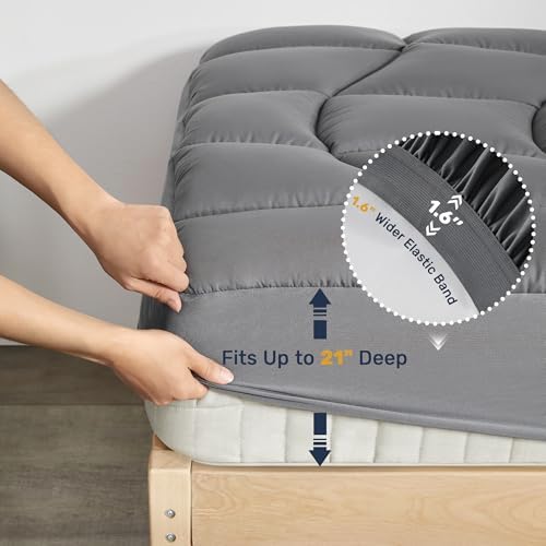 Unikome Full Size Mattress Pad Waterproof, Eco-Friendly Ergonomic Quilted - Image 6