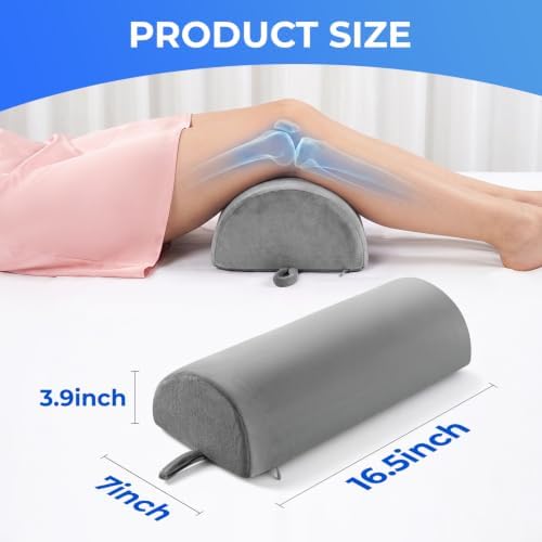 Knee Pillow for Back Sleeping, Bolster Pillow Half Moon for Legs, Memory Foam - Image 2