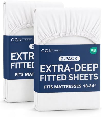 CGK Linens 2 Pack Extra Deep Twin XL Fitted Sheets by CGKUnlimited