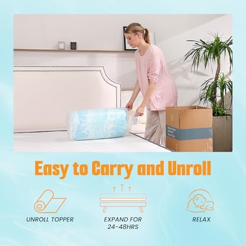 Topper 2 Inch Memory Foam Mattress Topper, Cooling Gel Foam Mattress Topper - Image 6