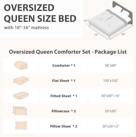 MUXHOMO 7 Pieces Oversized Queen Comforter Set, Seersucker Bed in a Bag - Image 4