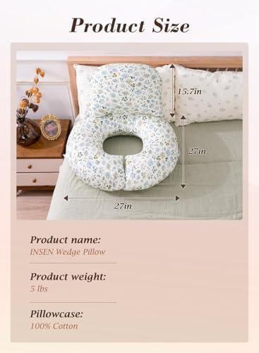 INSEN Wedge Pillow Set for Sleeping and After Surgery, Use for Acid Reflux - Image 3