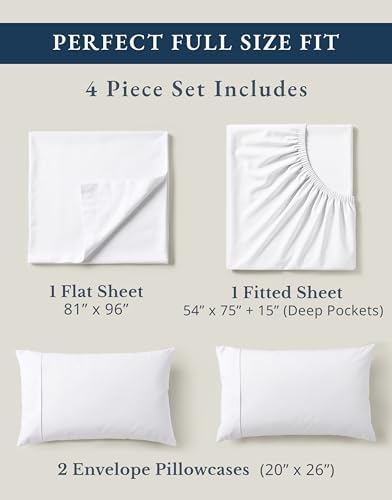 Lane Linen Full Size Sheets 100% Organic Cotton 4pc Percale Cooling - Image 4