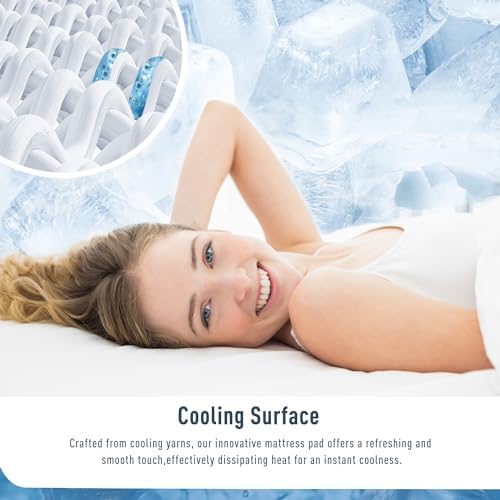 Queen Mattress Pad Fitted Cooling & Breathable - Image 2
