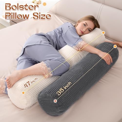1 MIDDLE ONE Body Pillow for Adults, Long Bolster Pillow for Bed, Decorative - Image 3