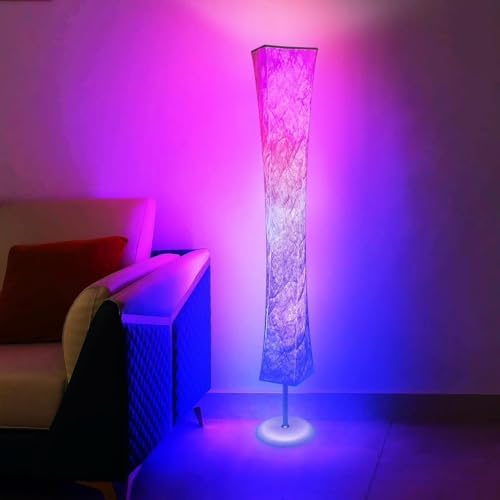 WORLD WIN 61'' RGB LED Corner Floor Lamp, Square with Disc Base by WORLDWIN