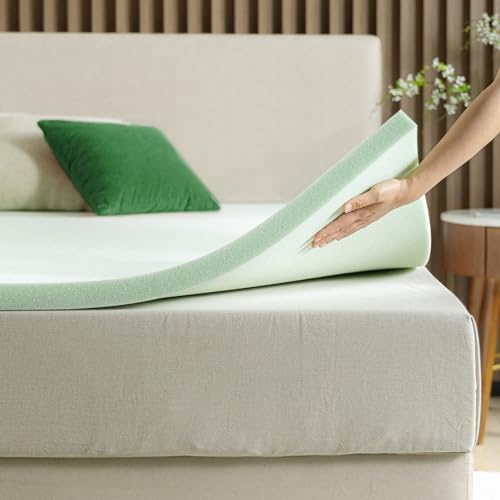 ZINUS 2 Inch Green Tea Memory Foam Mattress Topper, Pressure-Relieving Layer by ZinusInc