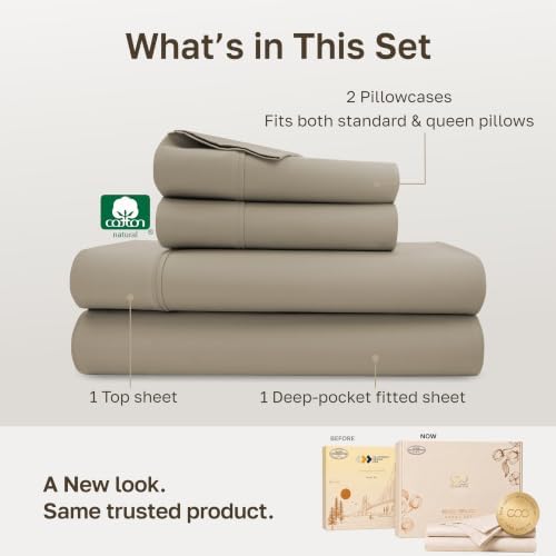 California Design Den Soft 100% Cotton Sateen Queen Size Sheets Set - Image 3