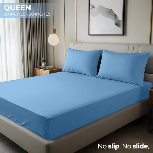Queen Fitted Sheet, Ultra Soft Fits Up to 15 Inch Deep Pocket, Dutch Blue - Image 2
