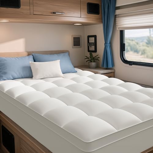 ELEMUSE RV Short Queen Mattress Topper, Thick Pillow Top Mattress Pad by ELEMUSE