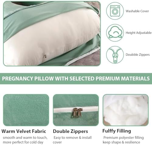 BATTOP Pregnancy Pillows for Sleeping- U Shaped Full Body Maternity Pillow - Image 5