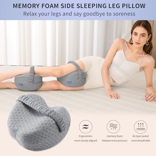 Side Sleeper Heart-Shaped Knee Pillow, Memory Foam Leg Positioning Pillow - Image 4