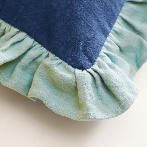 patdrea Vintage Navy Blue Linen Throw Pillow Covers - Image 6