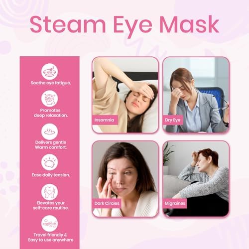 LANNA Heated Steam Eye Mask, Disposable 120 Minutes, Rose Scent - Image 5