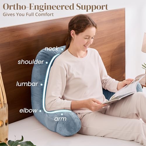 Sasttie Reading Pillow for Bed, Back Pillow for Sitting Up - Image 4