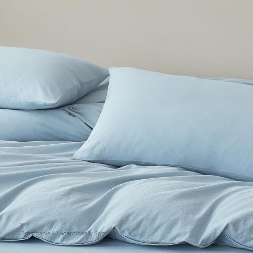 JELLYMONI 100% Washed Cotton Pillowcases, Envelope Closure 2-Pack - Image 3