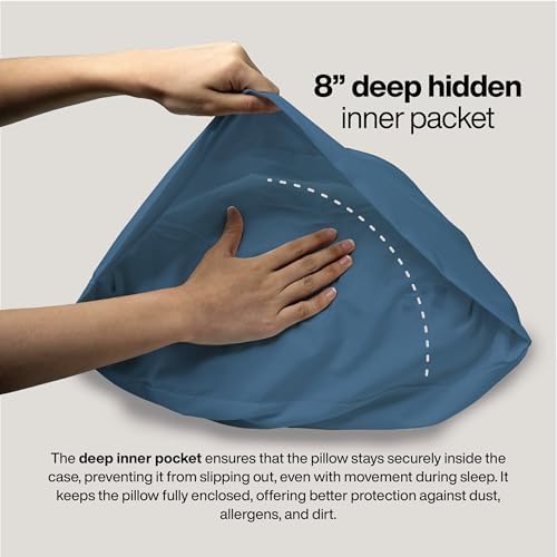 QUEENSBAY King Pillow Cases Set of 2, Microfiber Cooling Pillowcases, Soft - Image 4