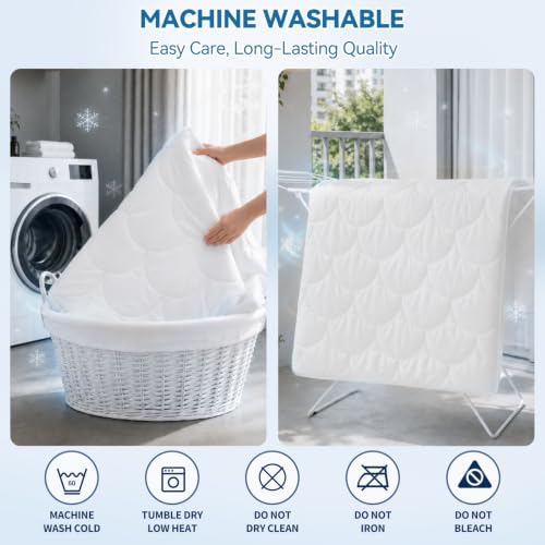 Cooling Mattress Pad King, Breathable Quilted Fitted Mattress Protector - Image 6