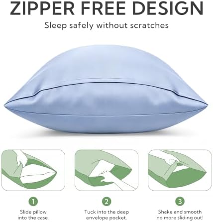 MR&HM King Pillowcase Set of 2, Cooling & Breathable, Light Blue - Image 5