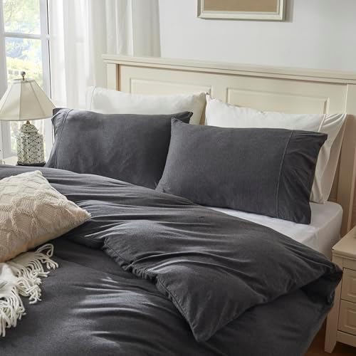 H HOUSEHOLD 100% Jersey Knit Cotton King Size Pillowcases Set of 2, Super Soft - Image 2