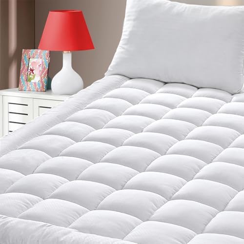 California King Size Quilted Fitted Mattress Pad Cover by Unknown