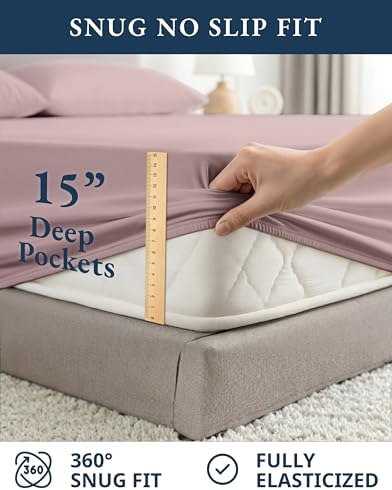LANE LINEN Queen Sheet Set 100% Organic Cotton Soft 4pc Percale - Image 7
