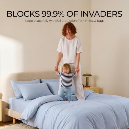 FAUNNA 100% Cotton Mattress Encasement Bed Bug Dust Mite Cover, Full 12 - Image 4