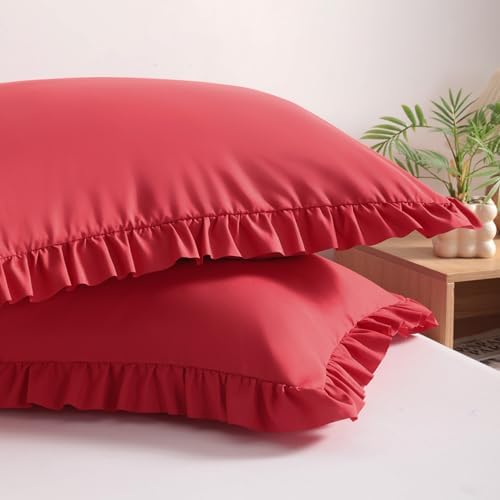 BEDSUM Queen Ruffled Pillow Shams by BEDSUM