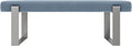 VANT Upholstered Bed Bench - Micro Suede Ocean Blue - Brushed Nickel - Contemporary Modern, Bedroom Bench Seat, Hallway, or Entryway