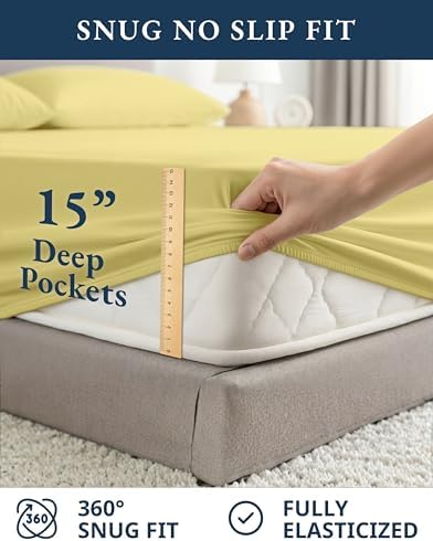 LANE LINEN Full Size Bed Sheets 100% Organic Cotton Soft 4pc - Image 7