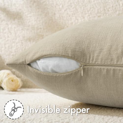 MIULEE Light Taupe Chenille Couch Lumbar Throw Pillow Covers - Image 6