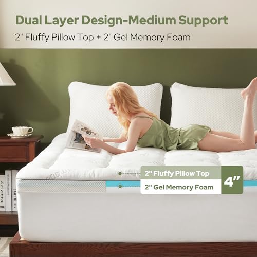 BEDLORE 4 Inch Dual Layer Memory Foam Mattress Topper Twin - Image 2