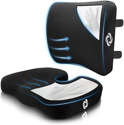 Samsonite [2-in-1 Ergonomic Seat Cushion and Lumbar Support Cushion Combo by Unknown