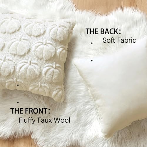 MIULEE Fall Pillow Covers Pumpkin Fall Decor 16x16 Cream White - Image 5
