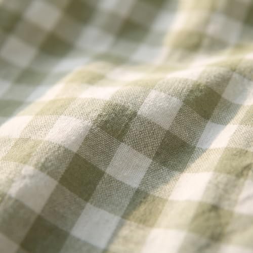 Mywinlle Muted Sage Green Checkered Plaid Pillow Shams - Image 7