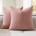 MIULEE Blush Pink Chenille Couch Euro Throw Pillow Covers by MIULEE