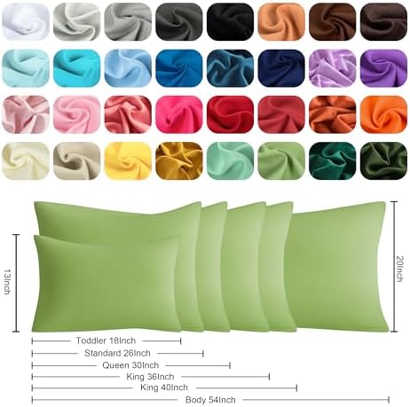 Queen Pillow Cases, 2 Pack, 20x30 in, Microfiber, Sage Green - Image 6