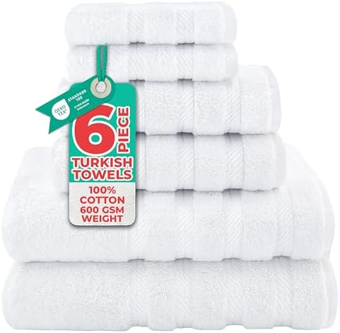 American Soft Linen 100% Cotton Luxury Turkish Towels, 6 Piece Towel Set by AmericanSoftLinen