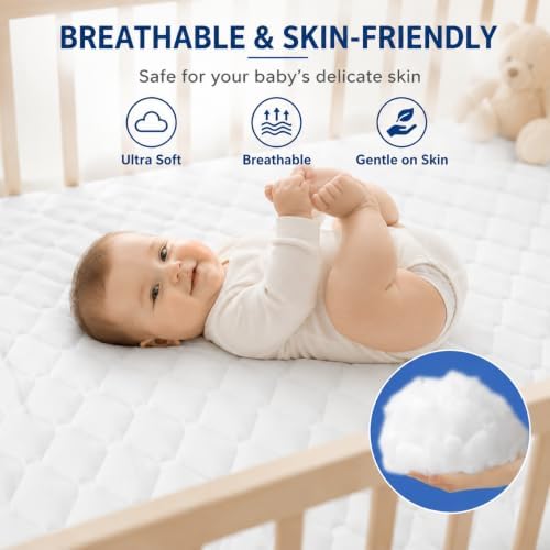 GRT 2 Pack Crib Waterproof Mattress Protector, Quiet Crib Mattress Cover - Image 3